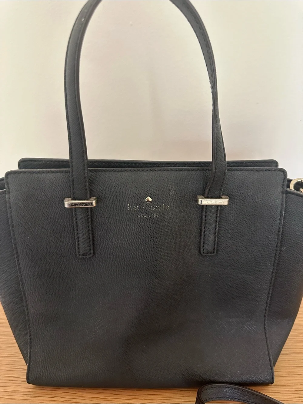 kate spade Black Structured Saffiano Satchel